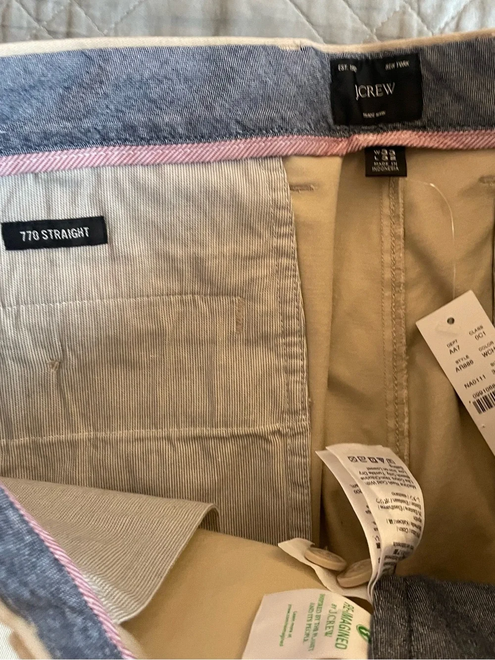 J. Crew 770M Straight-fit stretch chino pant Weathered Chino Size 33 $98 AR886